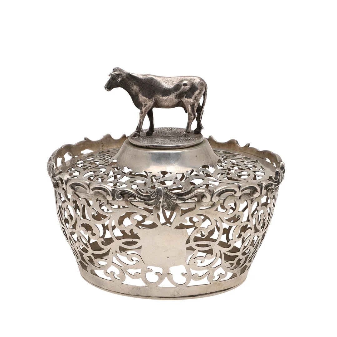 A VICTORIAN SILVER BUTTER DISH & COVER. — Silver — Lawrences Auctioneers