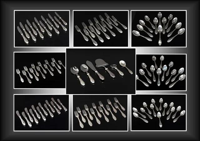 Carl M. Cohr. 'Hammershus' Silver cutlery for 12 persons (114)