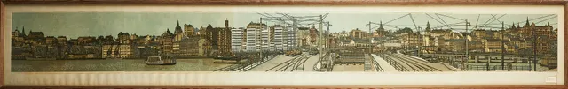 SVEN OLOF EHRÉN (FÖDD 1927). Panorama, Stockholm, signerad och daterad Sven Olof Ehren -62, 108/150, litografi.