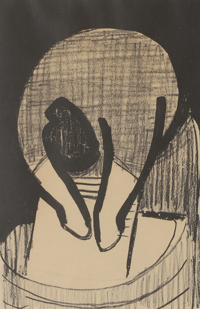 LENNART ROSENSOHN. Komposition, litografi, signerad Rosensohn 1955. — Engravings & Prints — Helsingborgs Auktionskammare