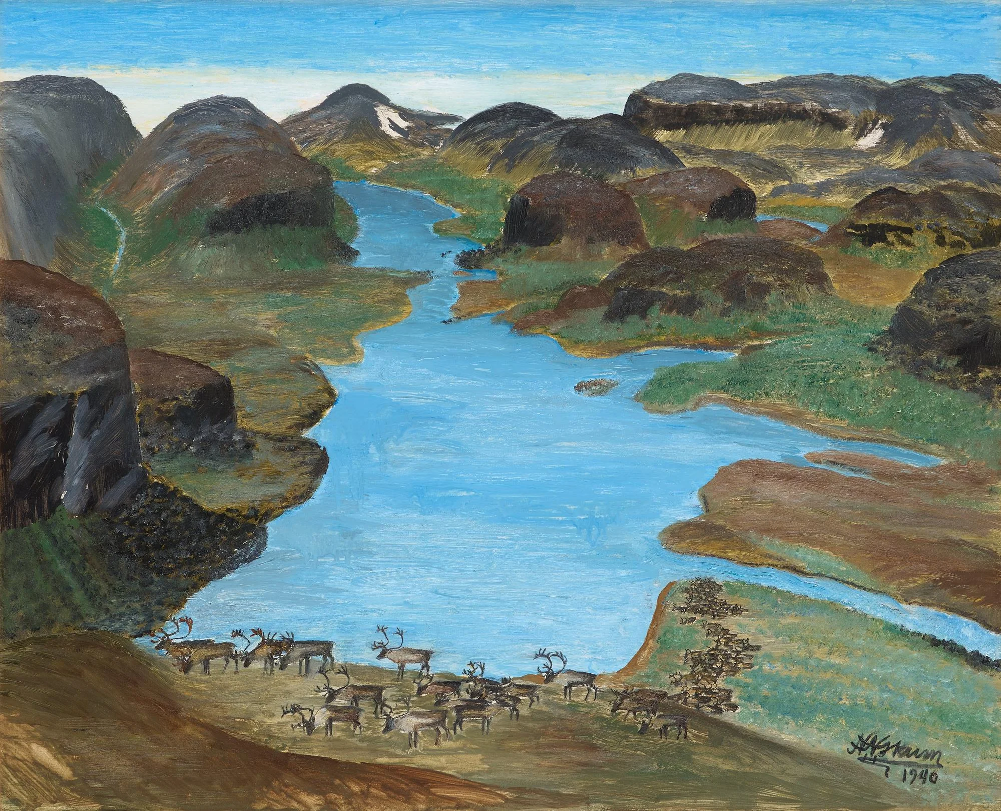 Nils Nilsson Skum, Fjällandskap med renar. — Bukowskis