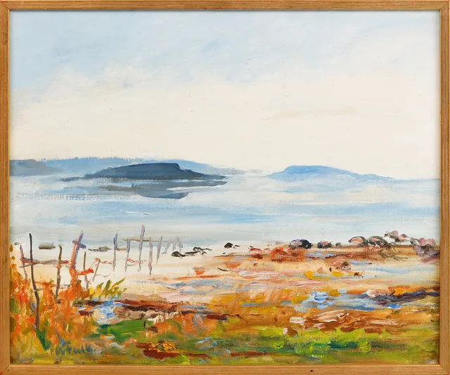 PER FALK. "Hakefjorden" olja på duk, signerad.