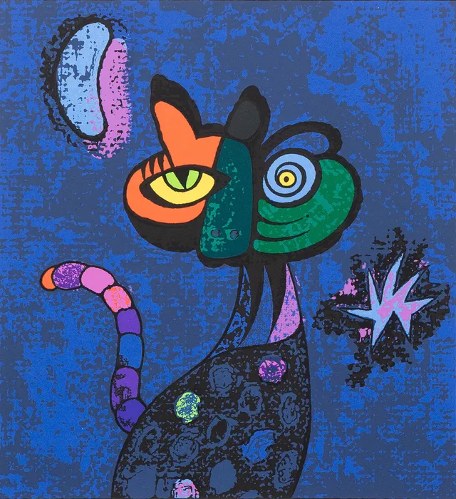 ROLF LEMBKE. "Nattens Skönhet", färgserigrafi, signerad och numrerad 89/90.