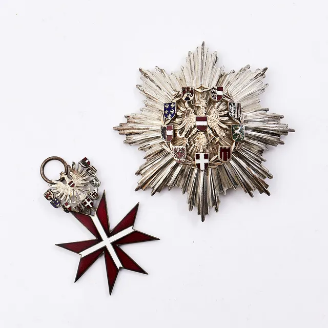 ÖSTERRIKISKA FÖRTJÄNSTORDEN, kraschan, silver och emalj, Anton Reitterer, Wien.