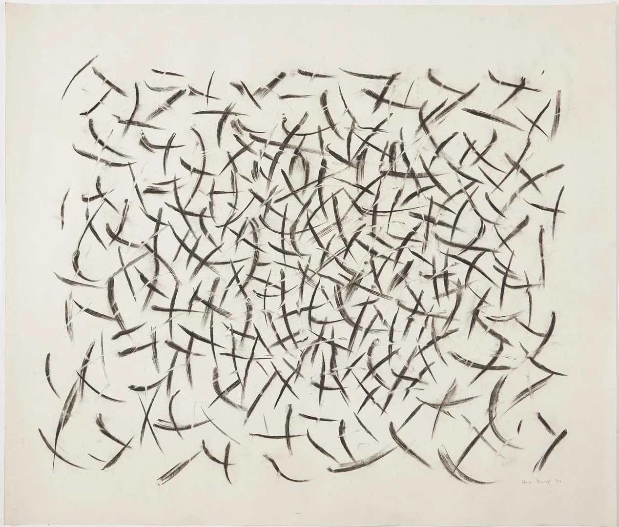 ANNA MIZAK (1939-2019). Tecken, kolteckning. — Paintings — Stockholms Auktionsverk Magasin 5