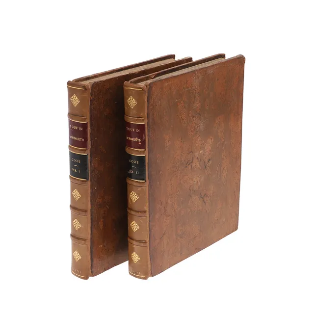 WILLIAM COXE. An Historical Tour in Monmouthshire; Illustrated with Views by Sir R. C. Hoare, Bart. A New Map of the County, and Other Engravings, 2 Volumes, 1801.