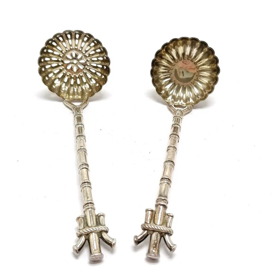 SILVER PLATED PAIR OF LADLE & SIFTING SPOON. — Silver plated — Acreman St Auctioneers & Valuers