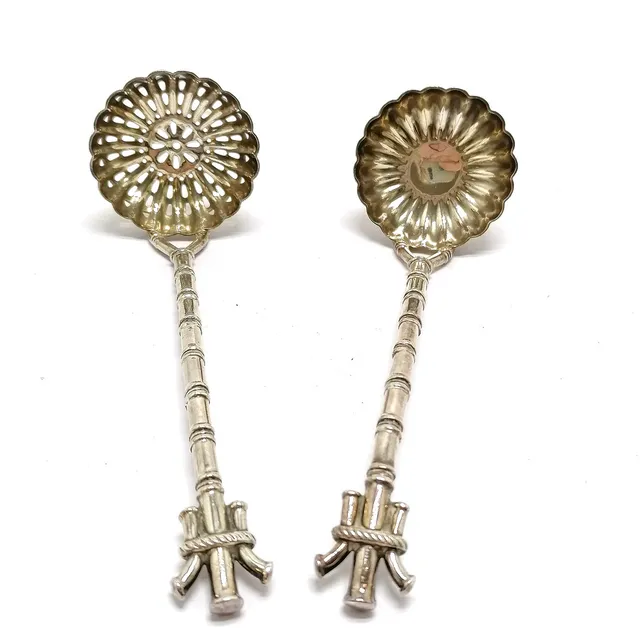 SILVER PLATED PAIR OF LADLE & SIFTING SPOON.