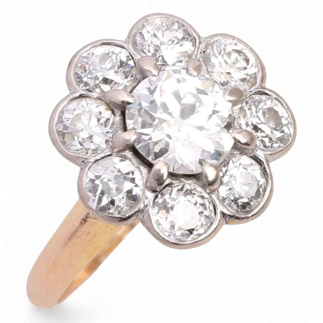 Diamonds rosette ring, first third of the 20th Century. — Rings — Balclis
