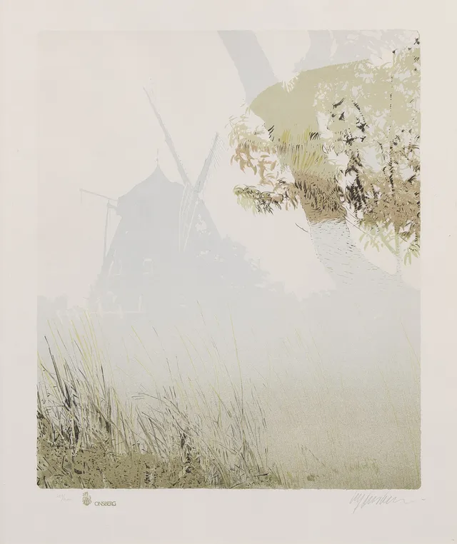 ULF ONSBERG. VIndmölla, litografi nr 209/300, signerad.