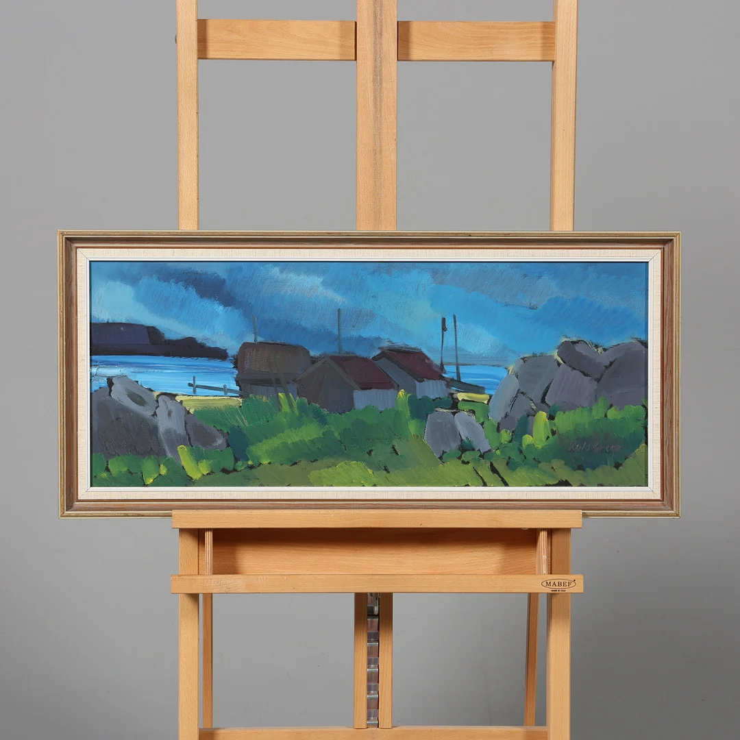 KULO GREEN. OLJA PÅ PANNÅ, signerad. — Paintings — Borås Auktionshall
