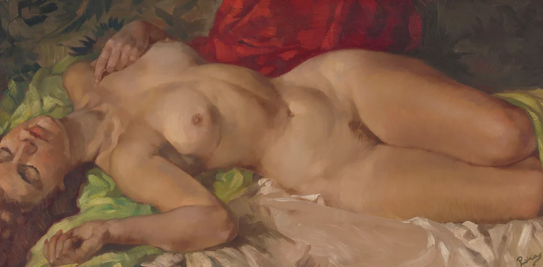 Roka, Charles Antal — Liggende kvinneakt — Kunst/Maleri — Blomqvist