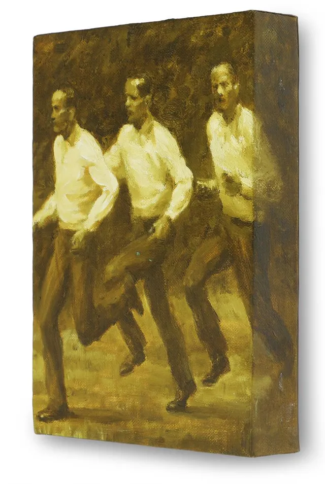 “Escape”, 2003. Signed P. Martensen with title and dating on the reverse. Oil on canvas. 24×18 cm.
