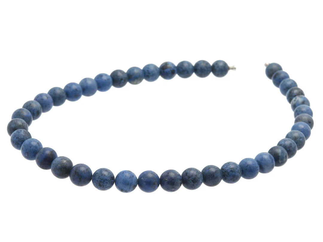 OLE LYNGGAARD, collier, jaspis, kulor 10 mm, dobbar, ej lås, längd 41 cm, vikt 63 g, ej märkt. — Smycken/Collier — Kaplans
