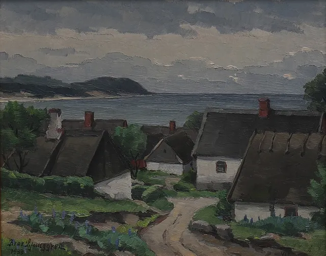 BROR LJUNGGREN. Motiv från Vik, signerad och daterad 1933.