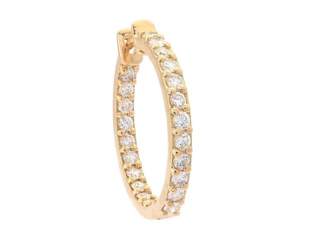 ENSTAKA ÖRHÄNGE, 18K guld, 24 briljantslipade diamanter 0,45 ctv, ca TW-W/VS, höjd 19 mm, vikt 2,0 g, stift.