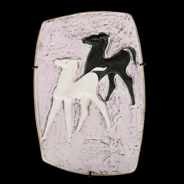 HELMUT FRIEDRICH SCHÄFFENACKER, keramik, väggplakett, 1900-talets mitt.