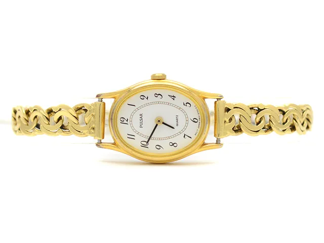 Damur Pulsar, quartz, går ej, stål, med armband Bismarck 18K bruttovikt: 18,6g