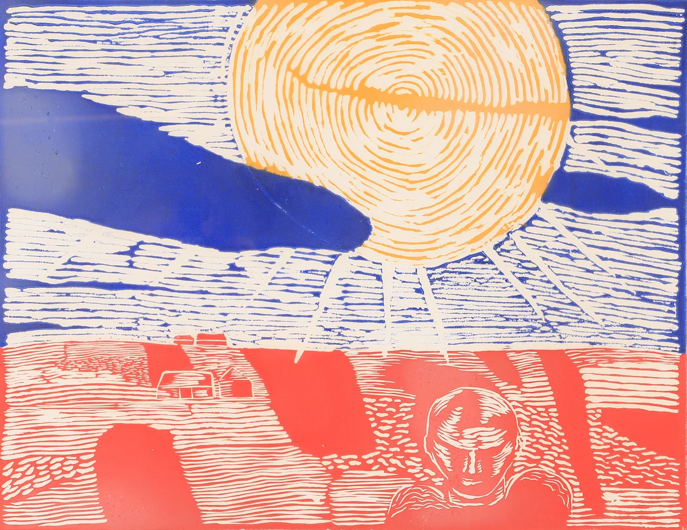 ALF OLSSON. "Van Gogh på slätten", färglitografi, signerad -66. — Engravings & Prints — Helsingborgs Auktionskammare