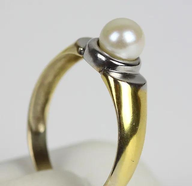 GOLDENER PERLRING, GELBGOLD 333.