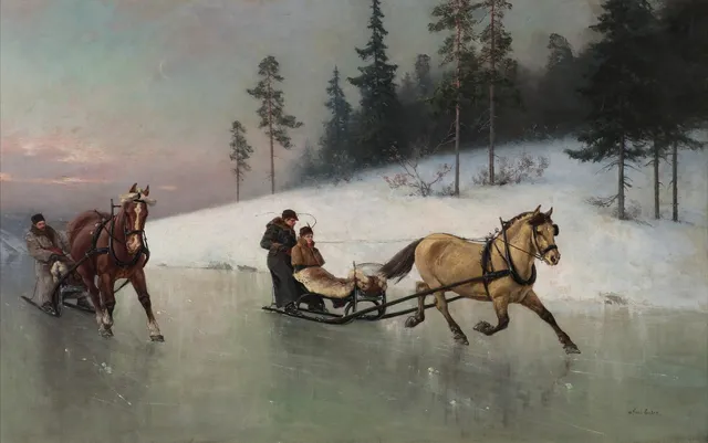 Ender, Axel — Sledekjøring på isen