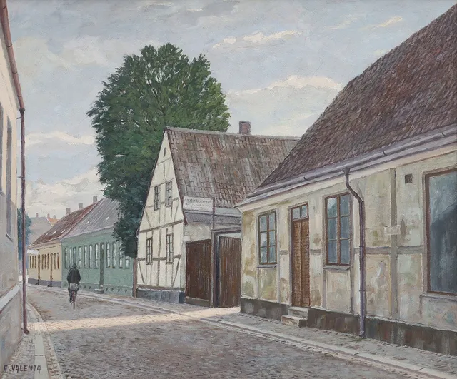 EDUARD VALENTA (1908-1974). ETT LUNDENSISKT GATUMOTIV.