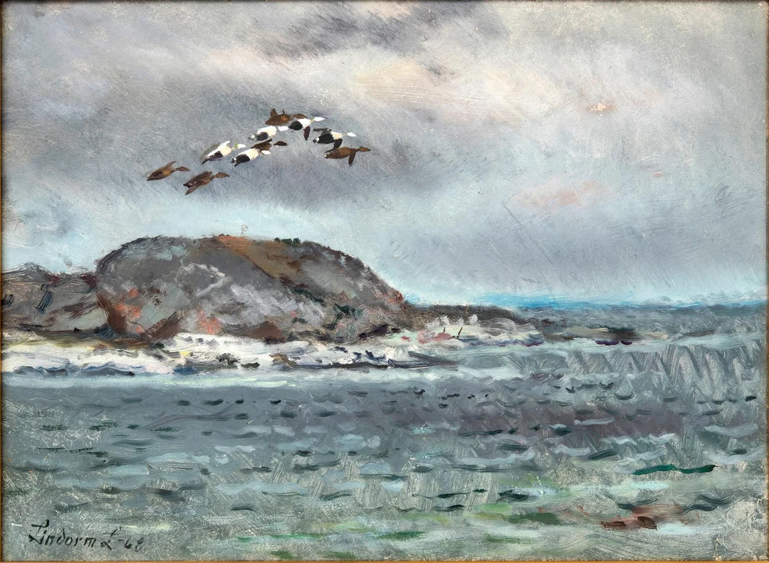 Lindorm Liljefors, "Ejderstreck". — Konst/Modern svensk konst — Bukowskis