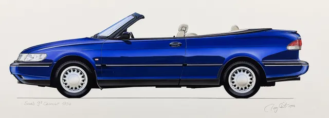 RONY LUTZ. SAAB. Original. Saab 9-3 Cab, Le Mans Blue.