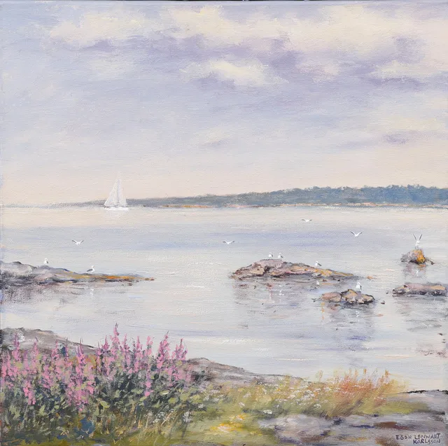 EGON LENNART KARLSSON. "Blekingekust", olja på duk, signerad.
