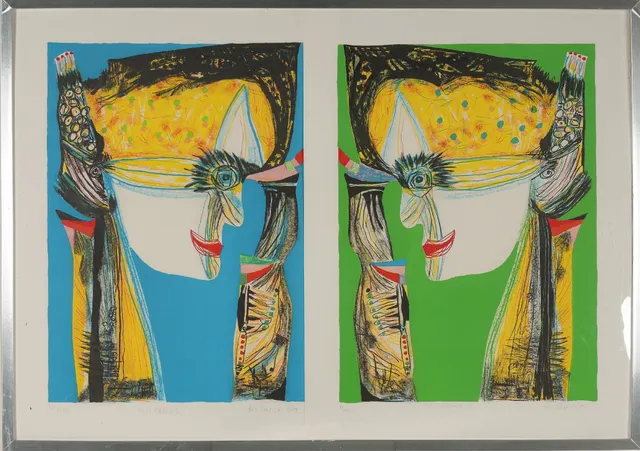 Lis Zwick: 'The Twins' I and II, two lithographs