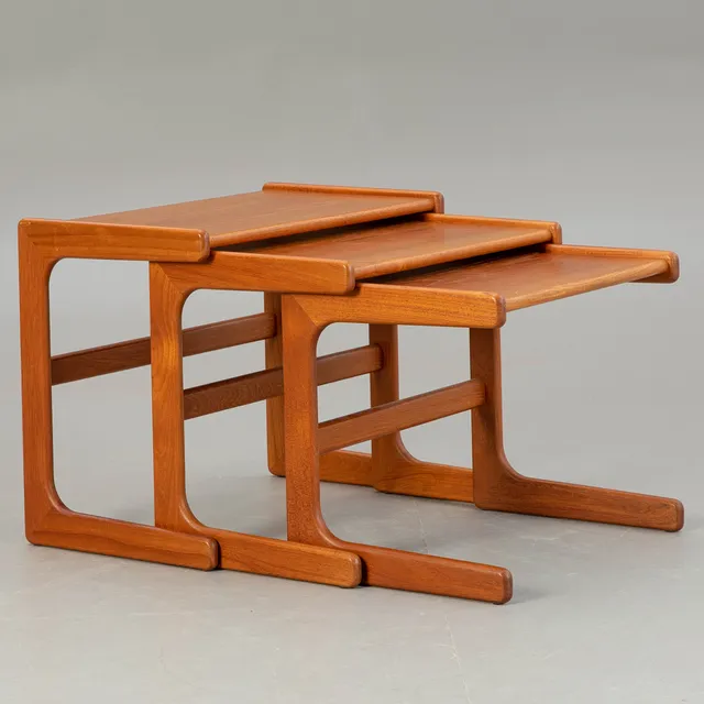 Satztische in Teak, Dänemark, 1960er Jahre.