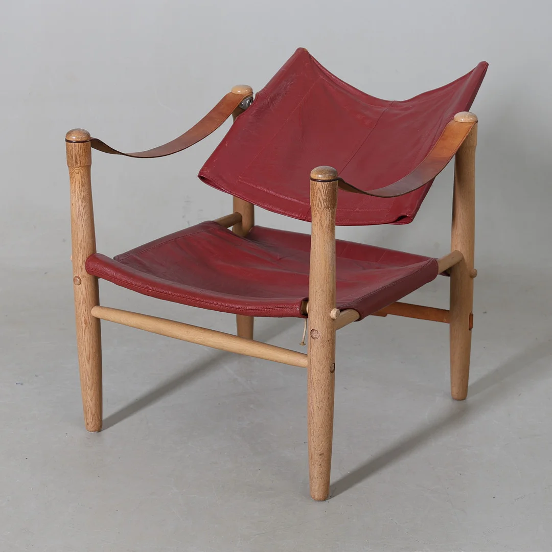 ELIAS SVEDBERG. Fåtölj, safarimodell, Triva serien, Nordiska kompaniet, 1900-tal. — Armchairs & Chairs — Gomér & Andersson Nyköping