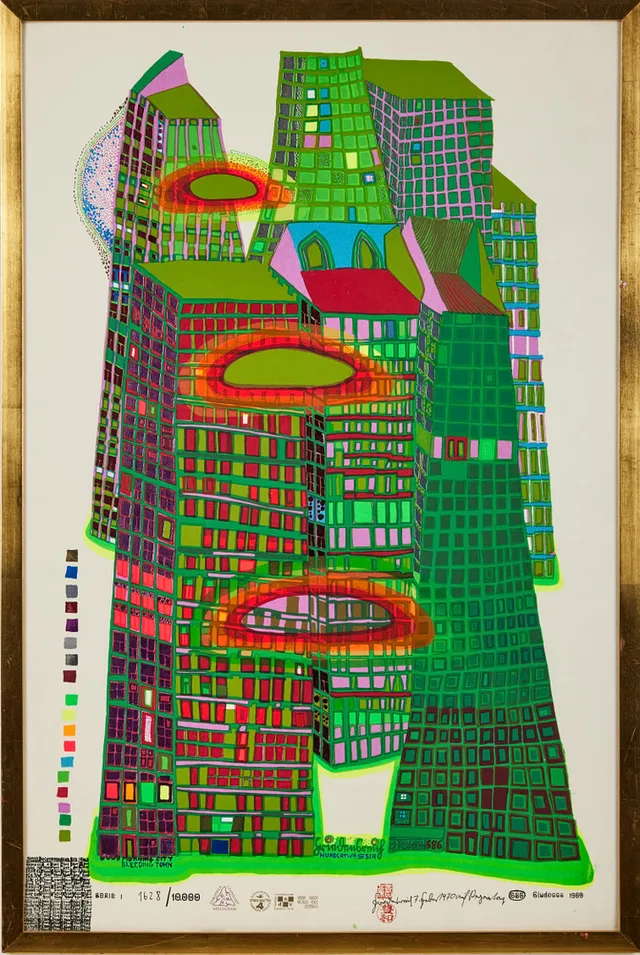 FRIEDENSREICH HUNDERTWASSER (ÖSTERRIKE, 1928-2000). Good morning city, Bleeding town.