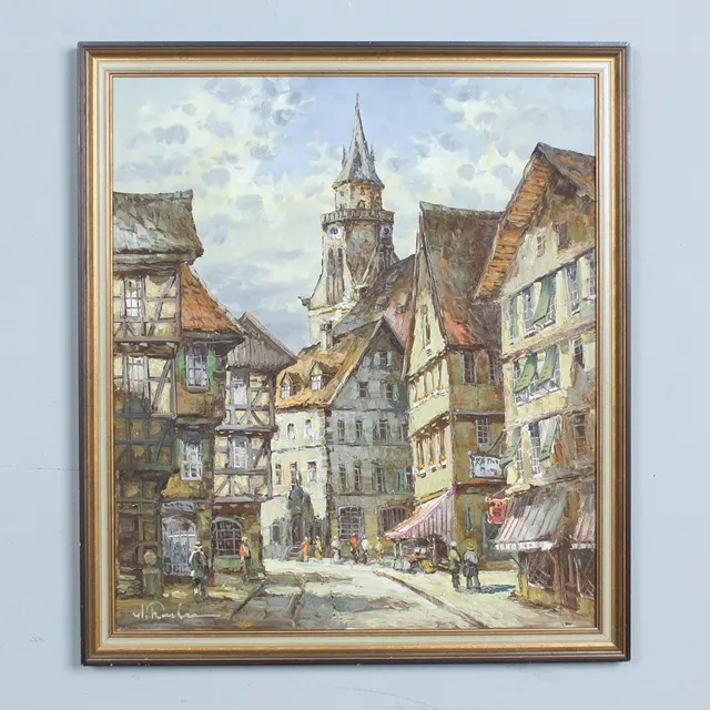 AUGUST ALEXANDER WENDEHALS (1934-2003). Öl auf Leinwand, '' Weißen Turm in Rothenburg ob der Tauber ''.