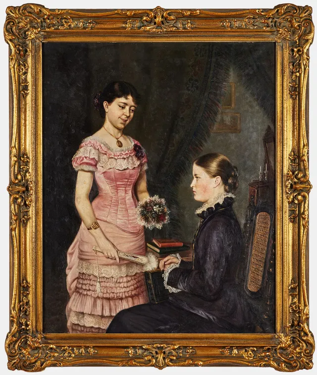LOTTEN VON GEGERFELT. Inför balen, olja på duk, 77 x 63 cm.