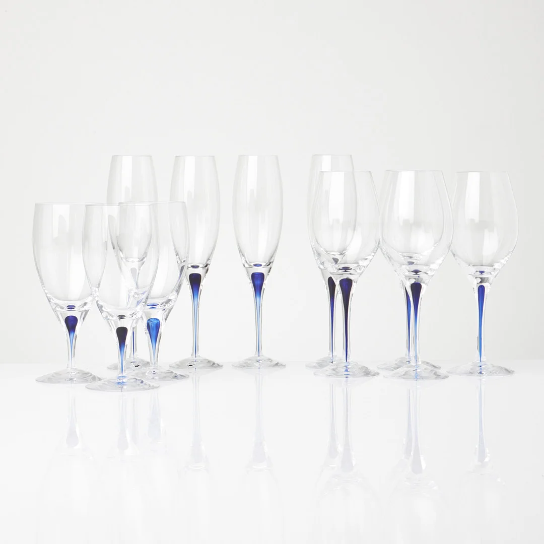 ERIKA LAGERBIELKE. Glasservis, 11 st, "Intermezzo", Orrefors, etikettmärkta. — Utility glass — Stockholms Auktionsverk Sickla