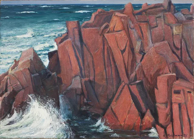 ARNO VIHALEMM (ESTLAND 1911-1990). "Klippornas afton".