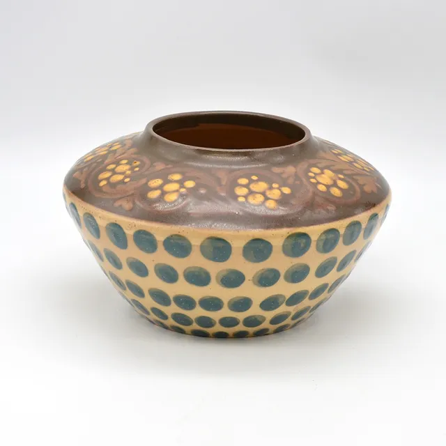 LÉON ELCHINGER. FRANZÖSISCHE JUGENDSTIL VASE FÜR ELCHINGER CÉRAMIQUES IN SOUFFLENHEIM-ELSASS, UM 1900ER.
