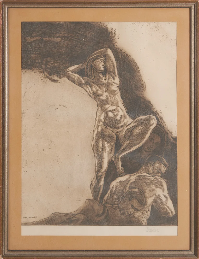 AXEL TÖRNEMAN (1880-1925). "Natten", etsning. — Engravings & Prints — Stockholms Auktionsverk Magasin 5