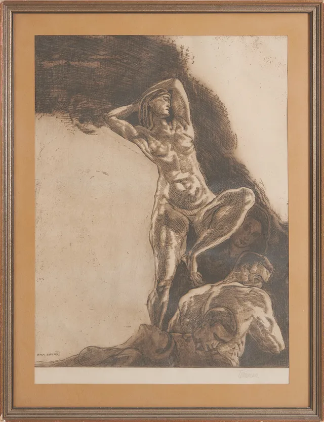 AXEL TÖRNEMAN (1880-1925). "Natten", etsning.