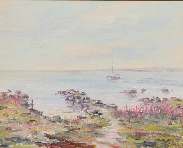 EGON LENNART KARLSSON. Olja på duk, "Sommarvy från Hanö", signerad.