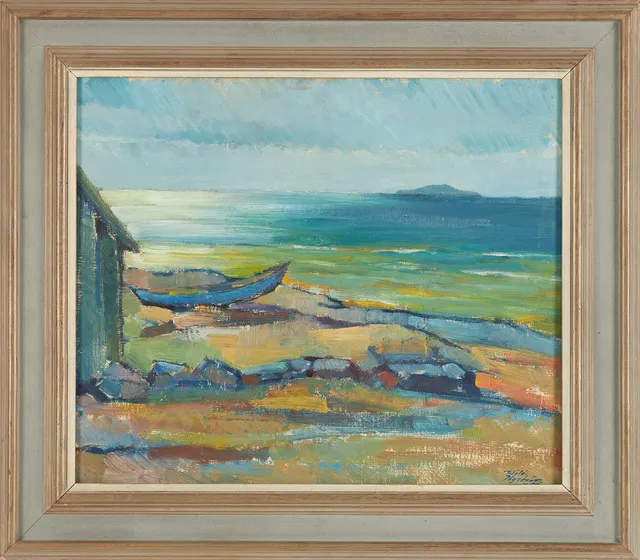 WALDEMAR NYSTRÖM (1903–1957). Skärgårdsmotiv, olja på pannå, signerad och daterad -55.