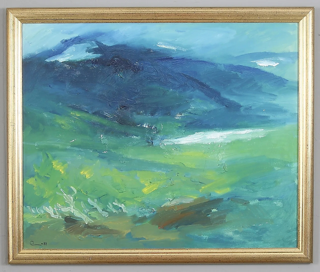 EINAR WENNBERG. "Fjällsjön", olja på duk, signerad och daterad -88. — Paintings — Stadsauktion Sundsvall