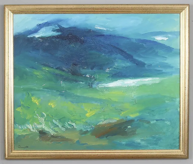 EINAR WENNBERG. "Fjällsjön", olja på duk, signerad och daterad -88.
