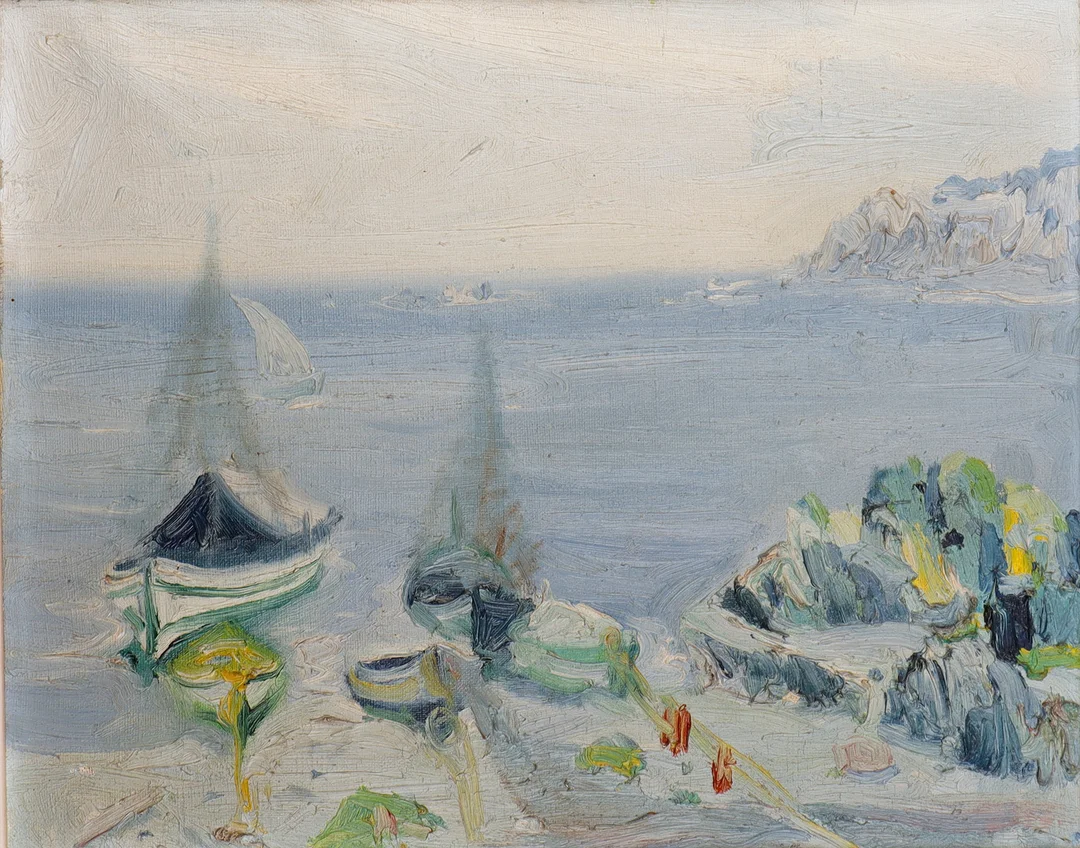 CASIMIR MARTÍNEZ TARRASSÓ (1898–1980). Playa. — Paintings — Barcelona Auctions