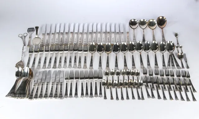 Horsens Silverware Factory. 'Orchid' silver cutlery