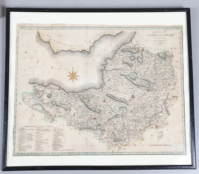 JOHN CARY. A Map of Somersetshire, c. 1805.