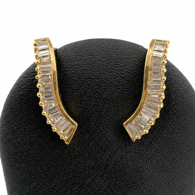 PAAR 14 K-GOLD-DIAMANT-OHRSTECKER.