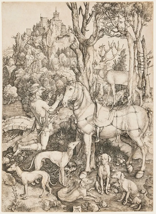 ALBRECHT DÜRER. Saint Eustace (St. Hubertus/Eustachius).