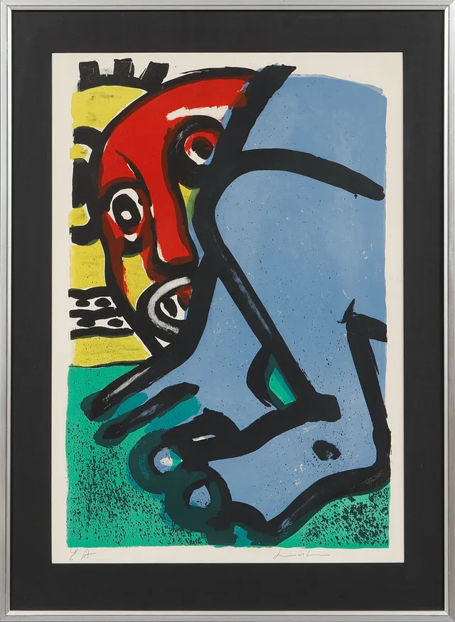 BENGT LINDSTRÖM. Figurkomposition, färglitografi, signerad, E.A.